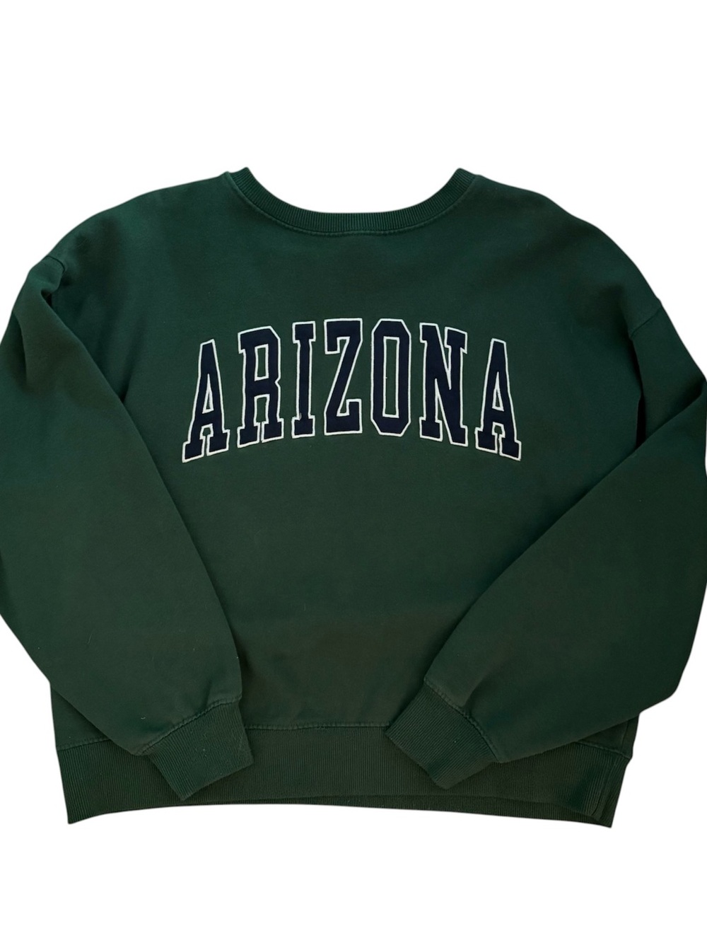 Cotton On Dark Green Crewneck Sweatshirt with Navy Lettering